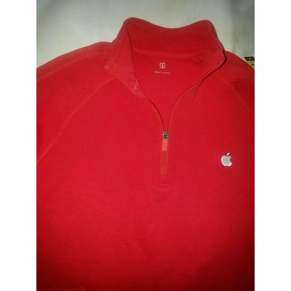 Apple Myrrh Red Quarter 1/4 Zip Pullover Sweater Uniform Size Small - Picture 3 of 8